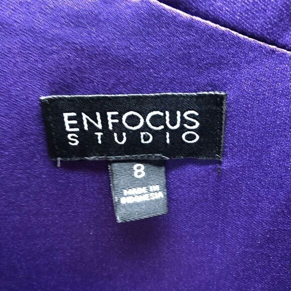 Enfocus Studio Size 8 Dress Purple Black NWT - Picture 3 of 4